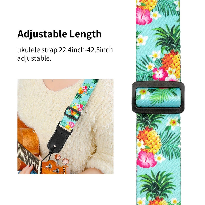 BestSounds Pineapple Ukulele Strap & Hawaiian Style Shoulder Strap Suitable for Soprano Concert Tenor Baritone String Instruments (Pineapple) - Image 2